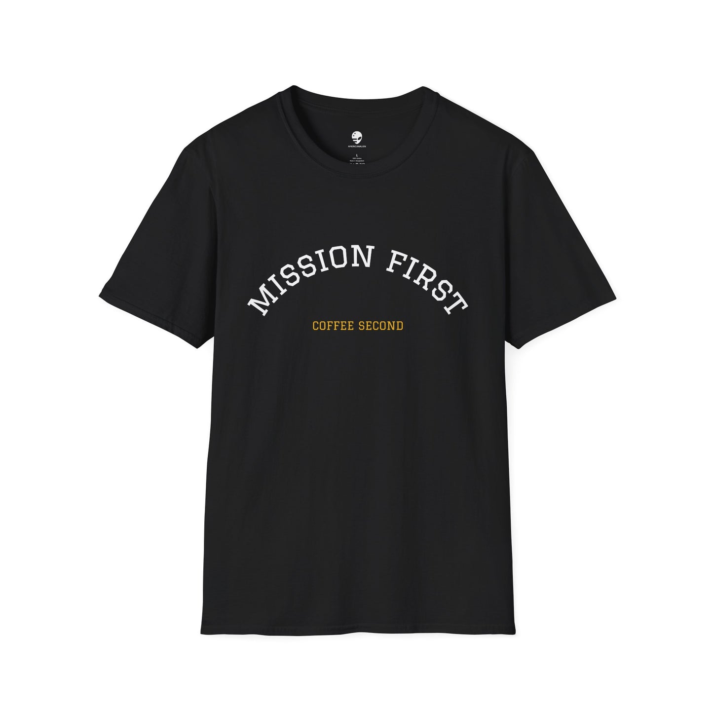 Mission First, Coffee Second - Unisex Softstyle Tee